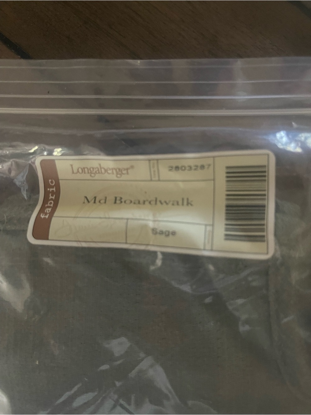 Longaberger Sage Boardwalk Fabric Liner for Medium Boardwalk